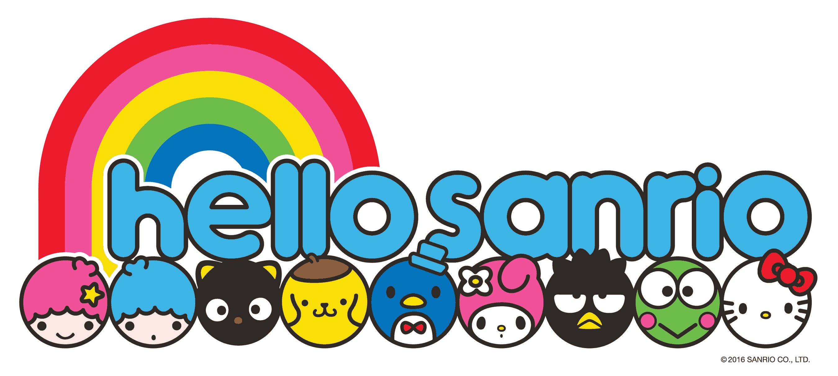 Hello Sanrio with a Rainbow