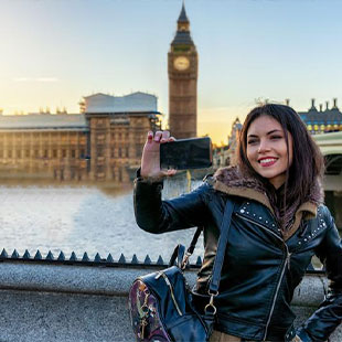 Woman taking selfie